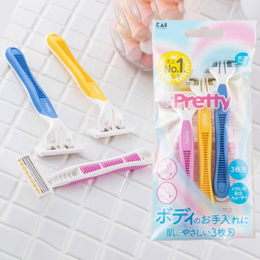 贝印pretty刮毛刀腋毛刀剃毛刀女用美体刀脱毛仪去除私处阴毛全身