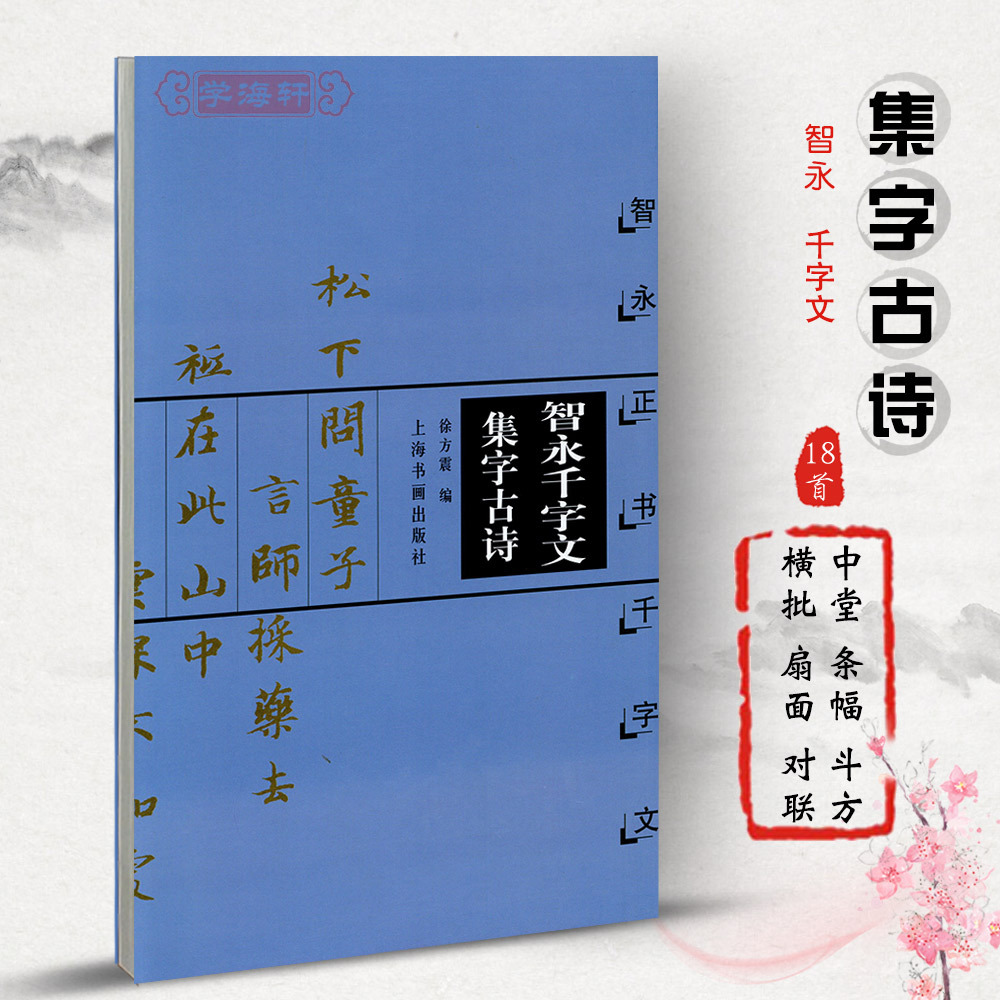 智永千字文集字古诗智永正书千字文中国古诗集字系列徐方震楷书毛笔字帖书法临摹简体旁注米字格字书上海书画出版社-封面