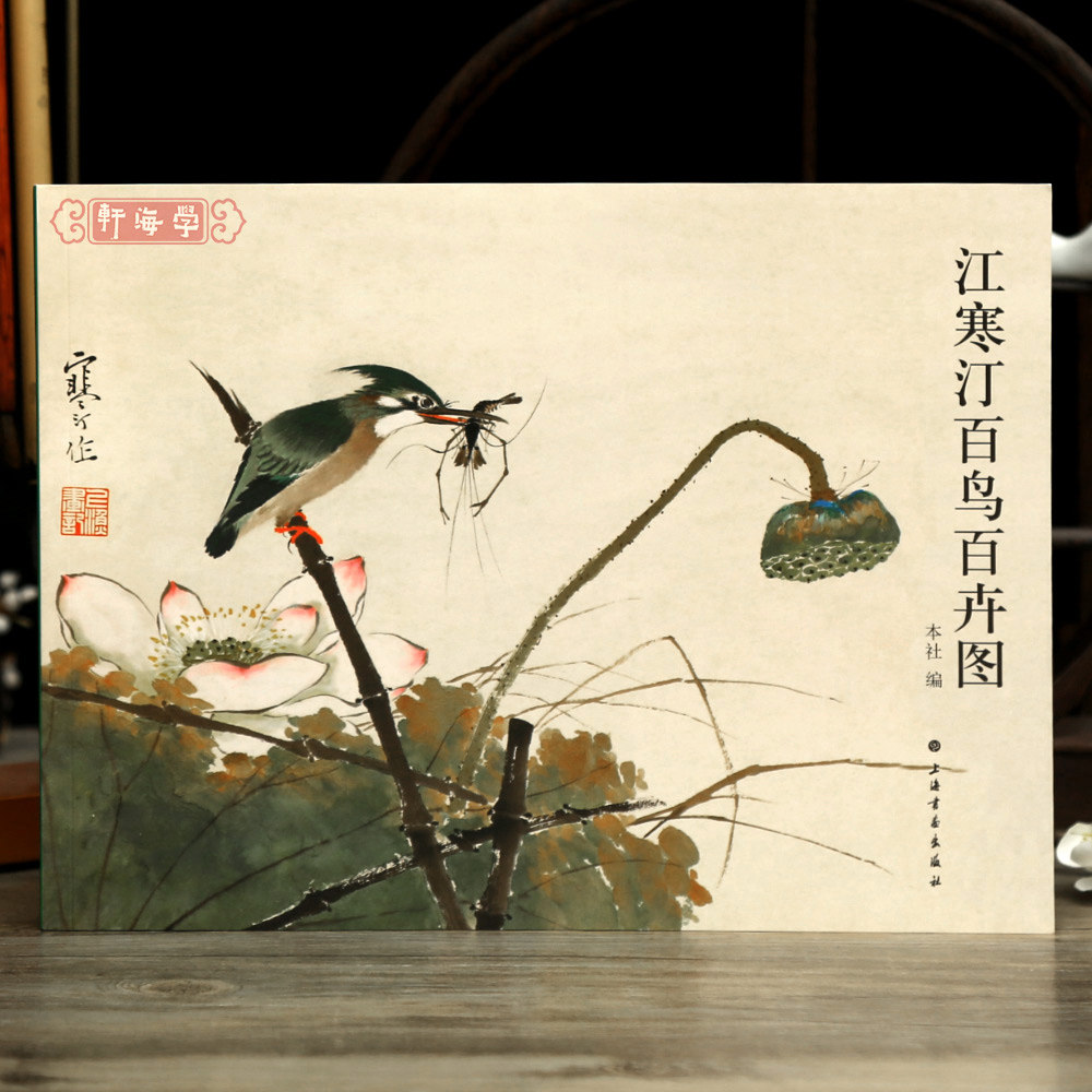 学海轩江寒汀百鸟百卉图文鸟杨树钟馗鸟木桃稻鸡芦草麻雀腊梅青采鸟李子泰吉了桂圆金丝雀玉兰等百鸟百卉图水墨画赏析国画绘画书籍