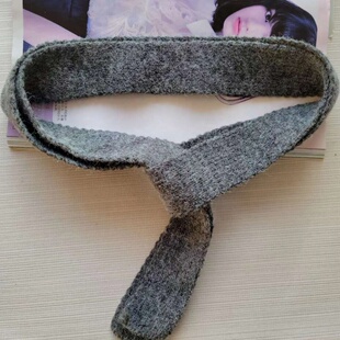 2025新款 毛线针织腰带5厘米宽轻微弹力深灰黑色深卡其绑带搭 女式