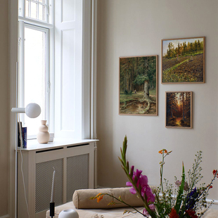 朱利叶斯·塞尔吉乌斯·克莱弗复古艺术装饰画芯冬季森林乡村风景