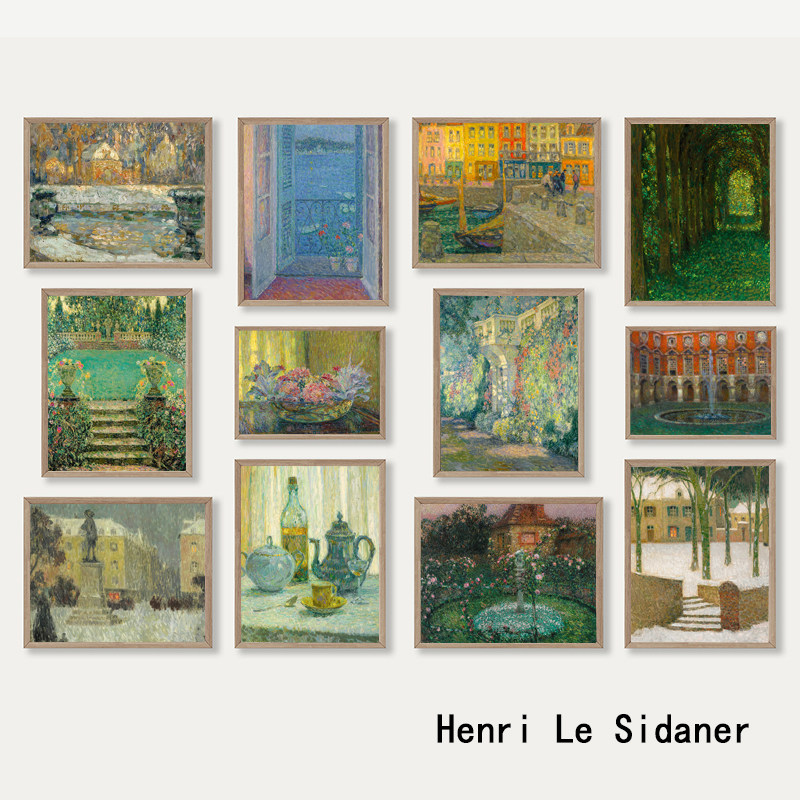 Henri Le Sidaner北欧法式浪漫主义点彩画复古艺术装饰小清新画芯
