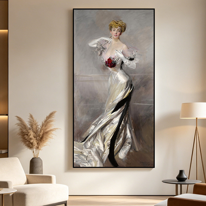 意大利乔瓦尼&middot;博尔迪尼长幅横版风景画竖版人物画复古油画画芯