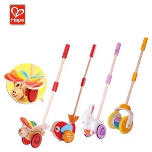 德国hape推推乐玩具儿童宝宝学步推拉木质推杆婴儿手推车推着走路