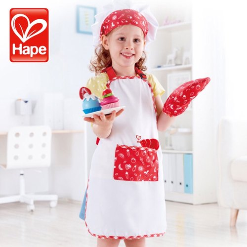 Hape美食家厨师服儿童过家家套装仿真厨房玩具宝宝围裙男女孩3岁+