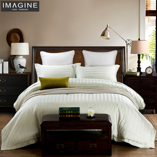 被套单件酒店床品 四件套简约纯色夏季 依曼琪新品 80支埃及棉美式