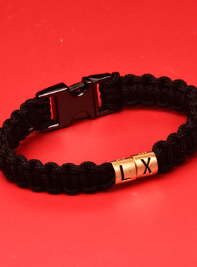 设计感小众风头发刻字情侣手链