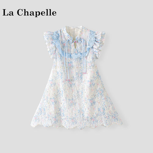 La Chapelle【拉夏贝尔】时尚夏季甜美女童国风碎花连衣裙LD2832