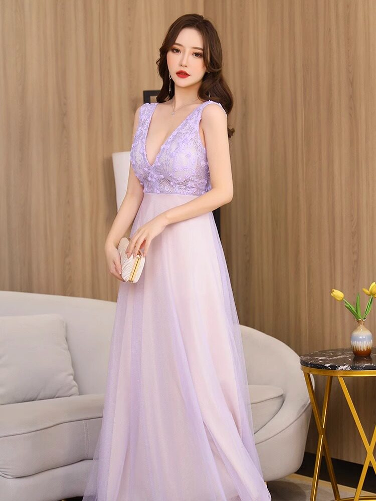 夜场ktv小姐酒吧公关佳丽晚礼服长款长裙性感桑拿洗浴技师工作服