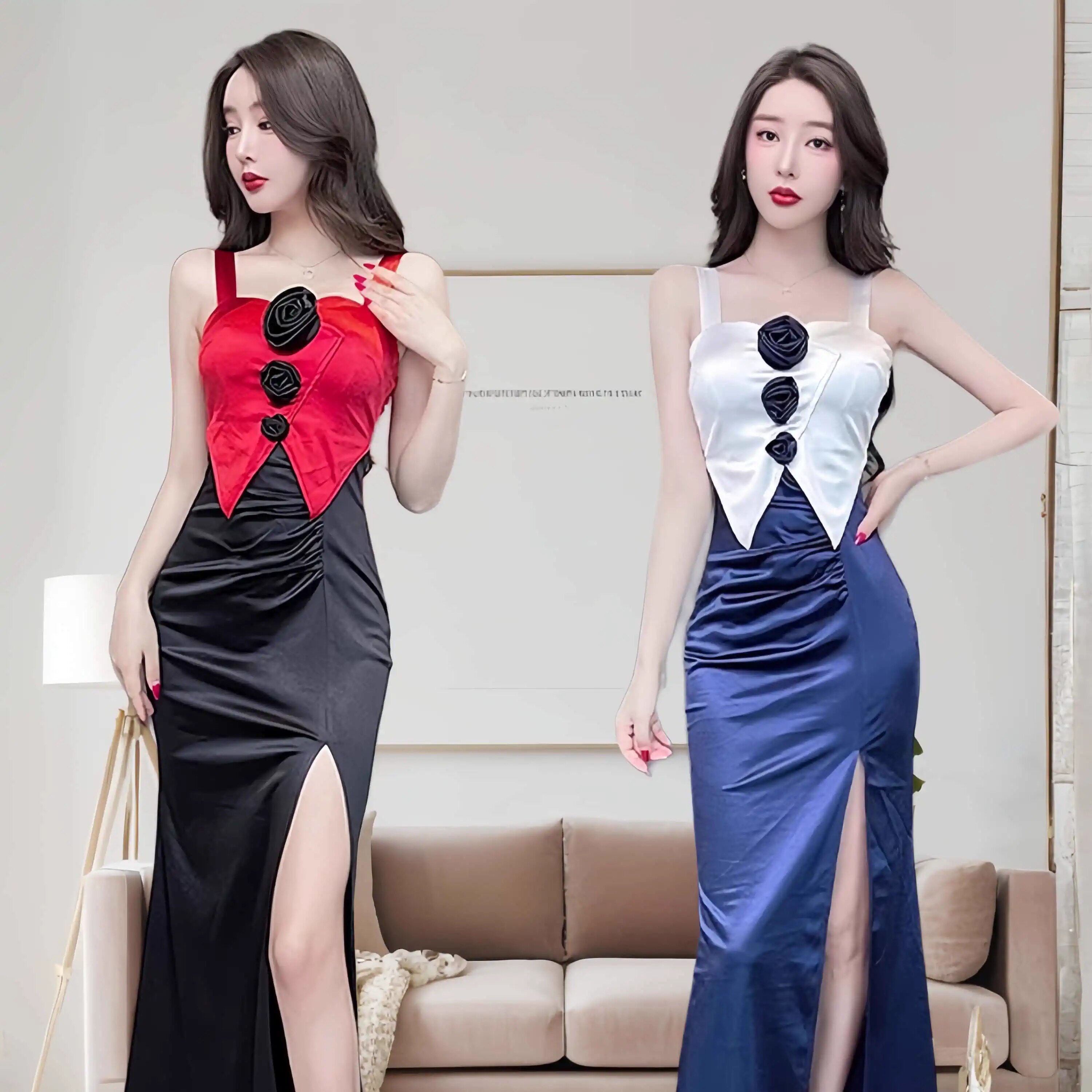 夜场工作服吊带连衣裙晚礼服长裙