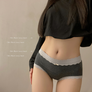 春秋女士三角 无痕2025新款 内裤 女生纯棉抑菌全棉裆中腰蕾丝边女式
