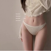 日系简约性感低腰三角裤 女抗菌无痕少女缎面纯色舒适女生内裤