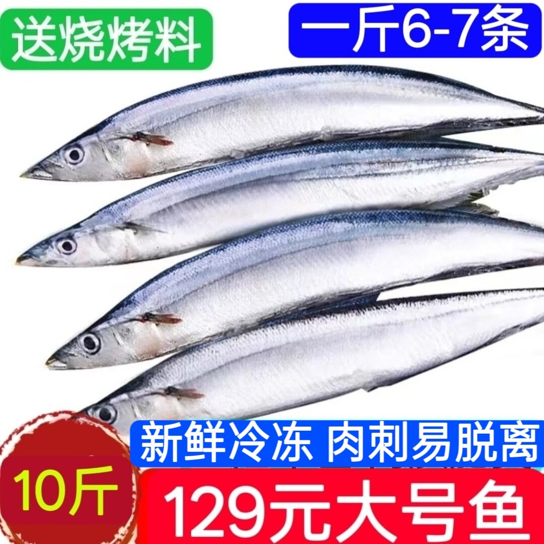 秋刀鱼新鲜新鲜大号海捕深海鱼日式秋刀鱼烧烤食材香煎生吃料理鱼