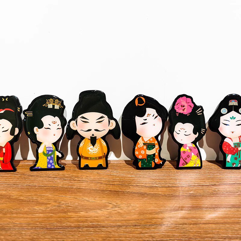 西安文创大唐盛世系列唐明皇杨玉环卡通软胶冰箱贴可爱旅游伴手礼