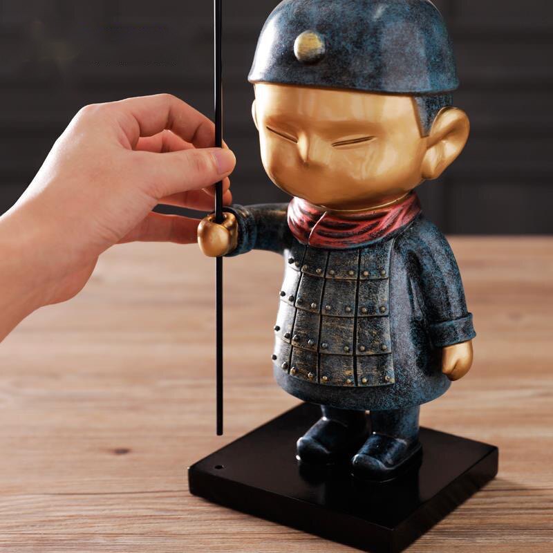 西安q版兵马俑摆件树脂铜泊家居饰品卡通可爱纪念品