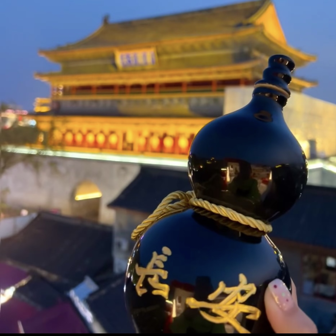 福禄长安耀州瓷工艺葫芦陶瓷瓶