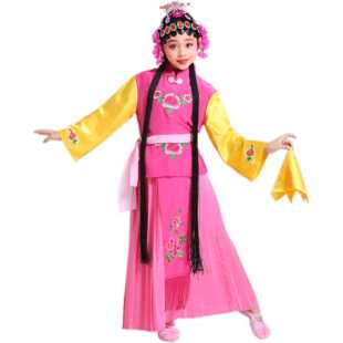 新款儿童戏服京剧戏装卖水服装小红娘表演服俏花旦丫鬟卖水戏曲服