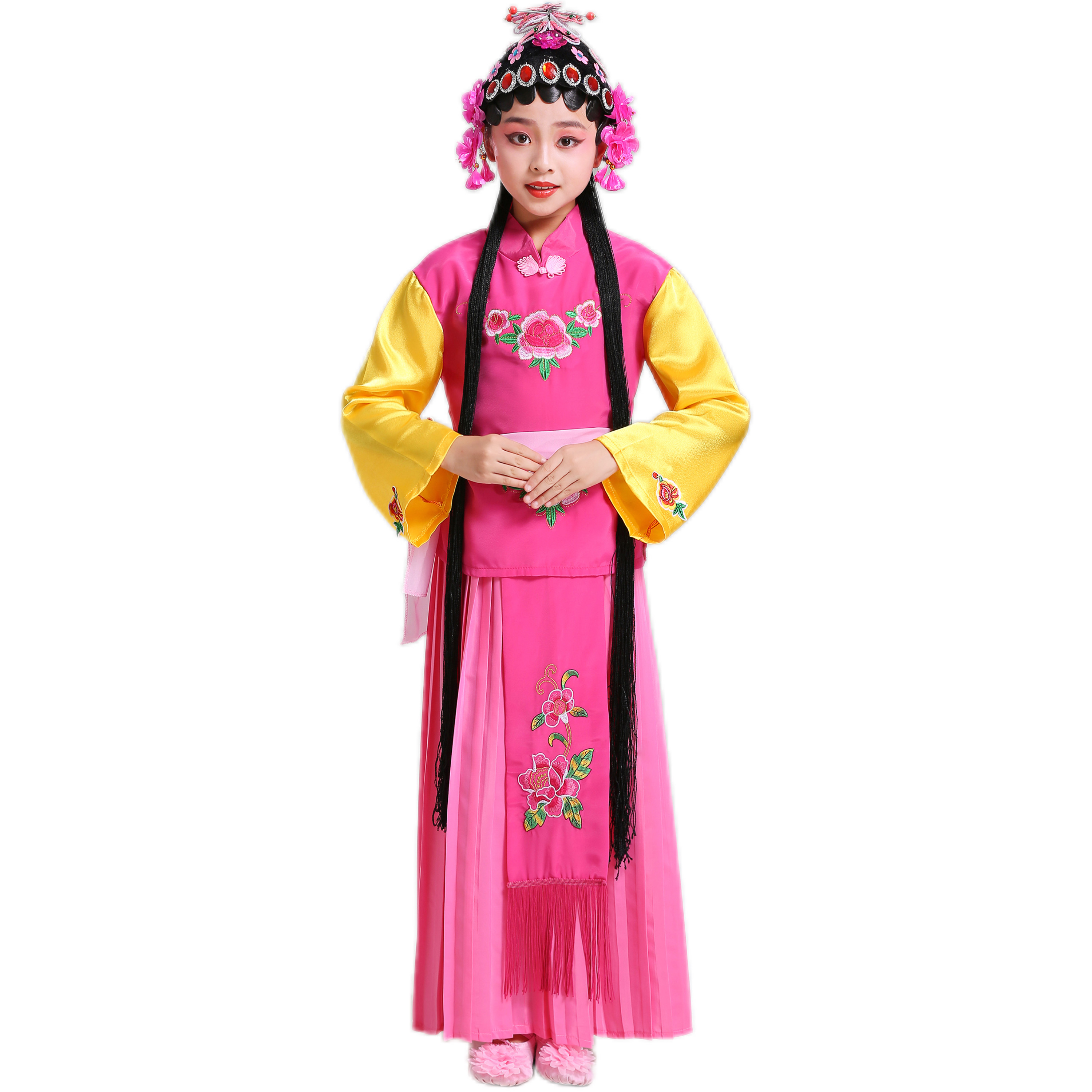 新款儿童戏服京剧戏装卖水服装小红娘表演服俏花旦丫鬟卖水戏曲服