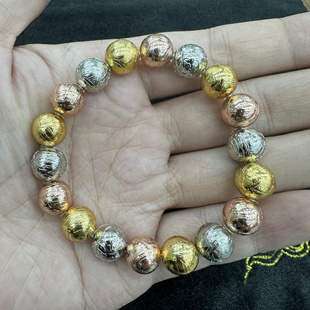 阿勒泰铁陨石多彩手串玫瑰金银金色保真天然天外来客天铁散珠