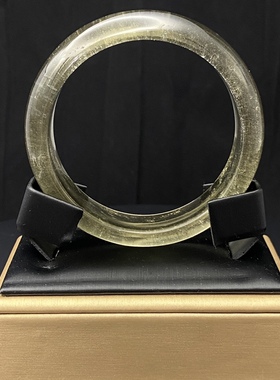 天外来客利比亚黄金玻璃陨石手镯上品黄透通透