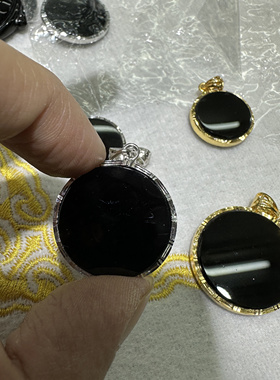 陨石冲击玻璃雷公墨黑陨石吊坠项链女款毛衣链挂件送女友礼物