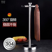 304不锈钢旋转厨具架铲子挂架炊具厨房收纳架子汤勺锅铲架挂钩架