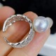 12mm淡水大颗珍珠戒指正圆强光s925银复古蕾丝指环气质时尚 女