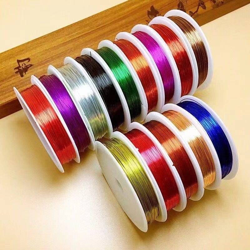花束包装0.4mm彩色DIY花艺细铁丝手软工50米长小铁丝花艺轧带材料