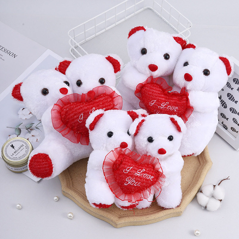 花束包装连体抱心对熊婚车熊公仔车头装饰情侣婚纱熊婚庆公仔婚庆