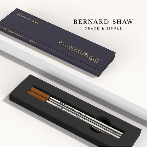 BERNARD SHAW萧伯纳笔芯水性签字笔德国进口两支礼盒装宝珠正品芯