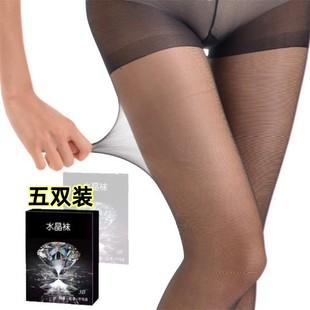 丝袜女春秋防勾丝不掉档性感超薄黑丝光腿神器肤色肉色水晶连裤 袜