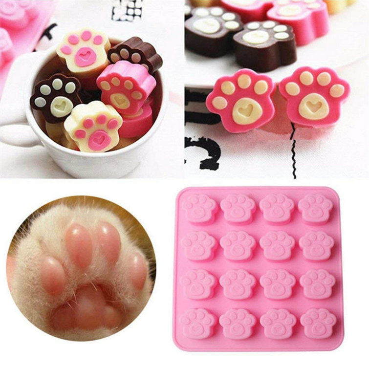 自制手工皂冰块巧克力果冻布丁蛋糕模具卡通猫爪造型硅胶冰格模具