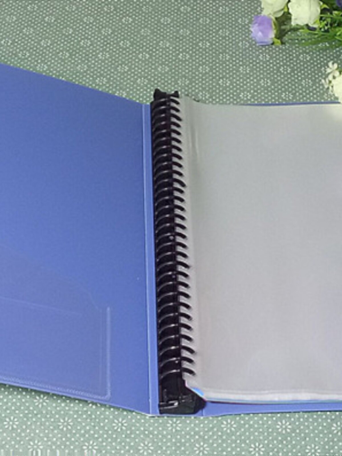 무료 배송 A430 홀 루스 리프 정보 소책자 40 페이지 시험지 보관 폴더 악보 폴더 투명 삽입 녹색 폴더