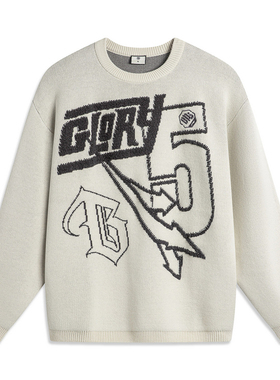 李宁男秋冬毛衣反伍宽松舒适时尚潮流休闲百搭套头编织衫AMBT259