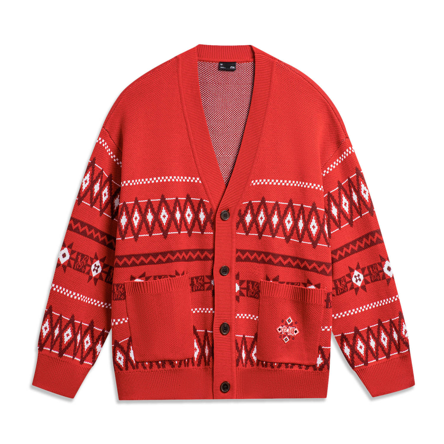 宽松运动生活套头男子编织衫李宁