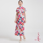 王逆天原创 女人味全真丝旗袍 限量23年6A级真丝双绉花色修身