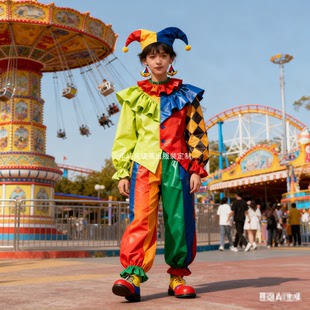 25年冬季新款卡通小丑游乐园高级游园服舞台表演服开场服吸睛服