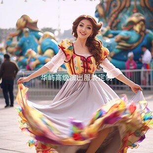 定制主题乐园欧式宫廷风裙子巴罗克洛可可风格裙子商演巡游服装