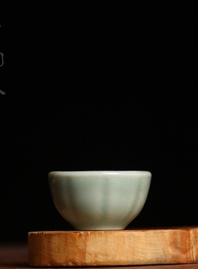 龙泉青瓷国营上洋老瓷器文革瓷老货龙窑柴烧陶瓷南瓜小茶杯小酒杯