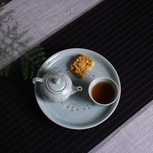 龙泉青瓷国营上垟老厂瓷器文革老货龙窑柴烧陶瓷玲珑米通壶金鱼杯