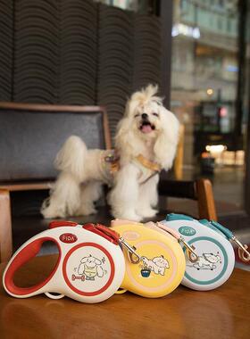 Fida菲达复古小狗自动伸缩牵引防爆冲反光织带大中小型犬猫咪牵绳