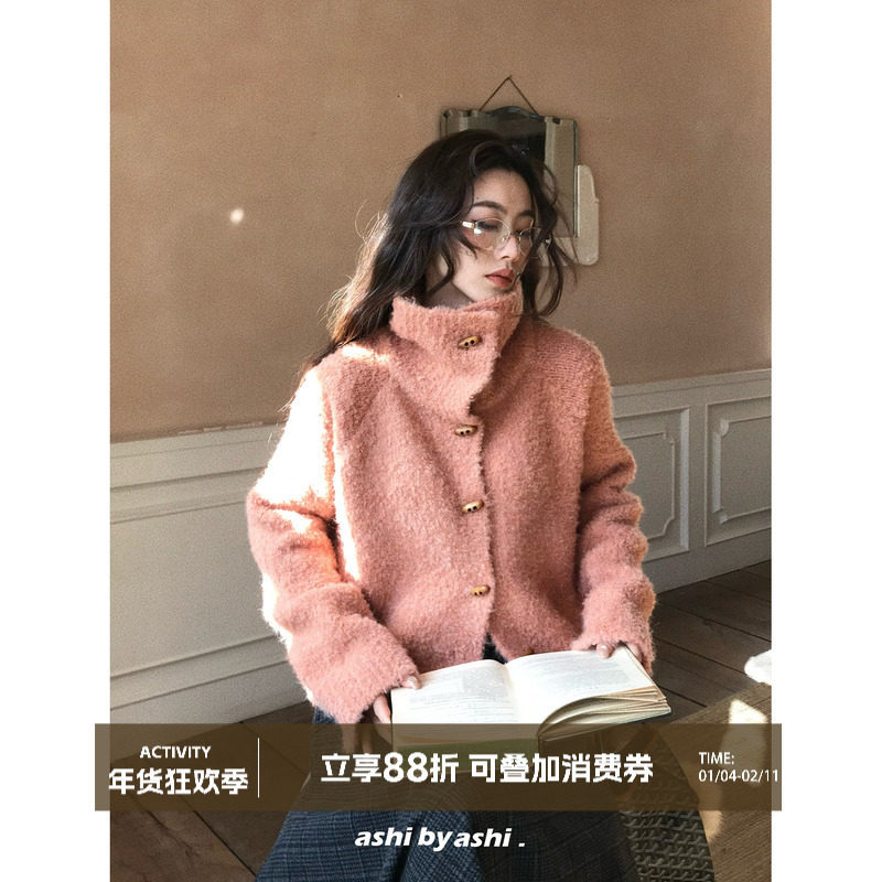 大于诗集 秋田布谷 复古12羊毛混纺牛角扣毛衣外套女宽松针织开衫,女装/女士精品,毛衣,淘宝优惠券,粉丝福利购,淘宝优惠卷