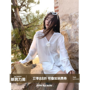 雨后慢行 套装 老钱风亚麻混纺防晒休闲衬衫 短裤 阔腿长裤 大于诗集