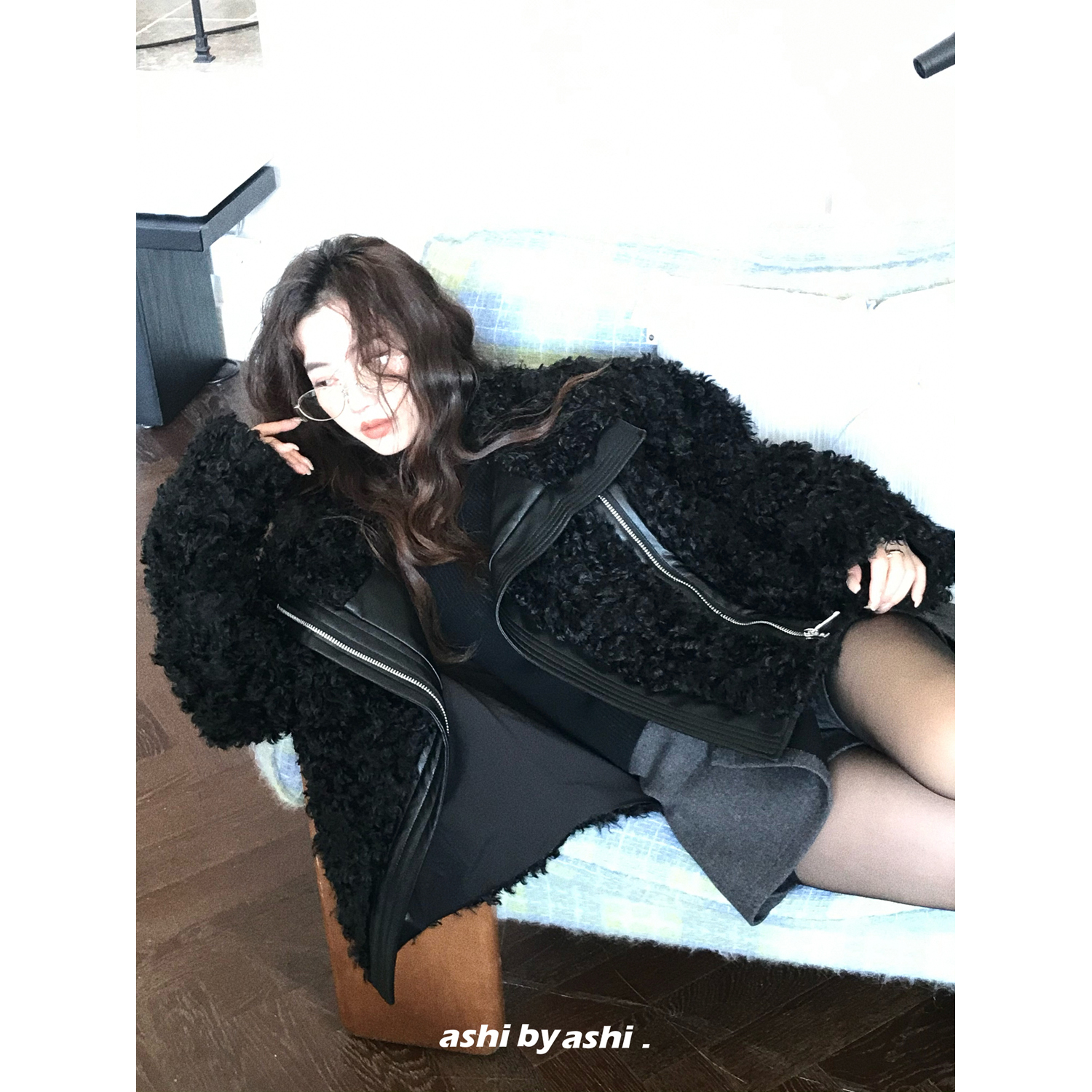 【11/24新品21点前七折】泰迪外套 复古拼皮领环保毛休闲简约外套