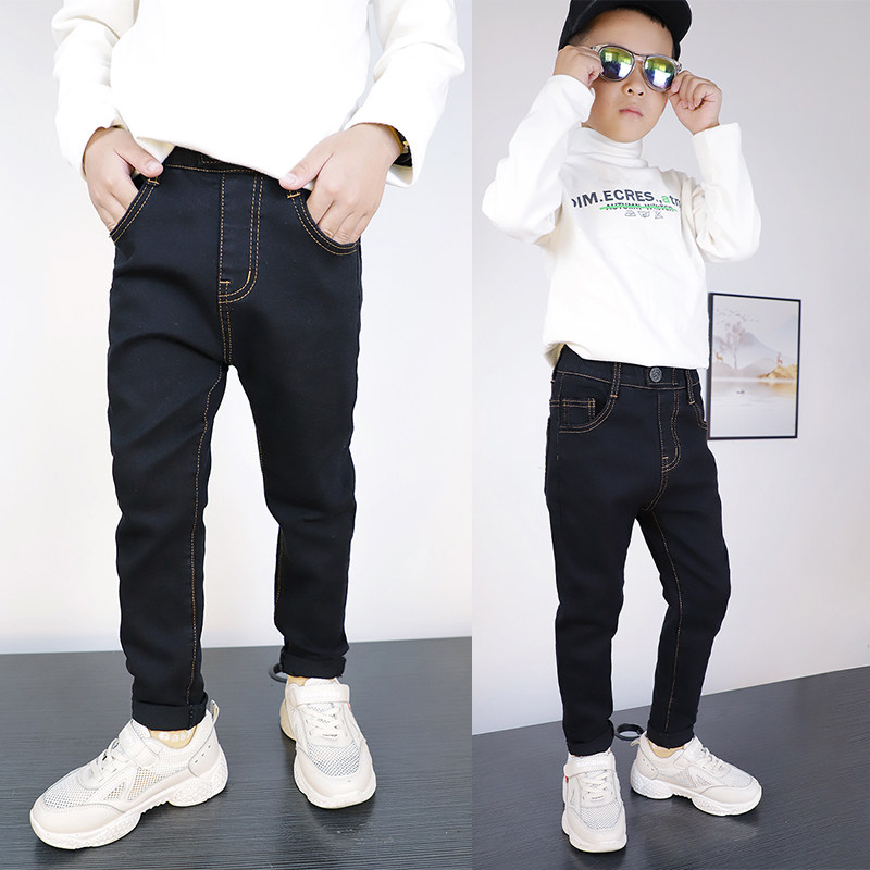 男童修身瘦版牛仔裤儿童铅笔小脚裤2024新款秋冬加绒加厚贴紧身潮,童装/婴儿装/亲子装,裤子,淘宝优惠券,粉丝福利购,淘宝优惠卷
