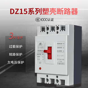 63A 上海人民DZ15塑壳断路器2P 40A 100A 32A 3P空气开关380V220V