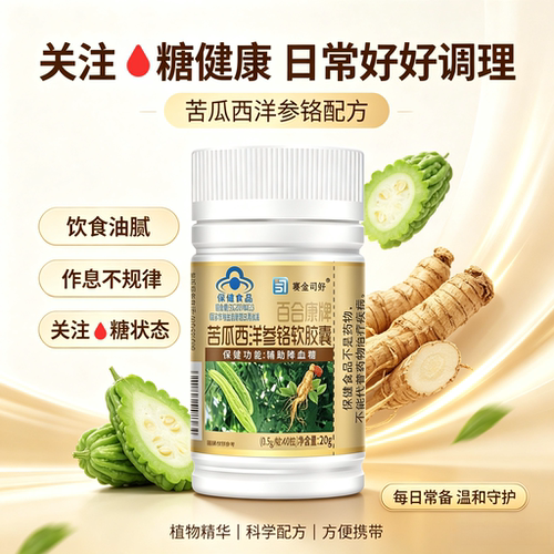 百合康牌苦瓜西洋参铬胶丸100粒