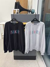 现/实拍 韩国Spell llll2025年冬季复古卫衣字母印花宽松上衣女