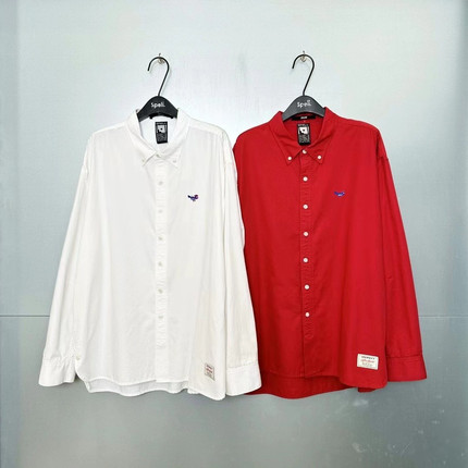 现/spell ll韩国宽松简约百搭牛津青鸟刺绣衬衫