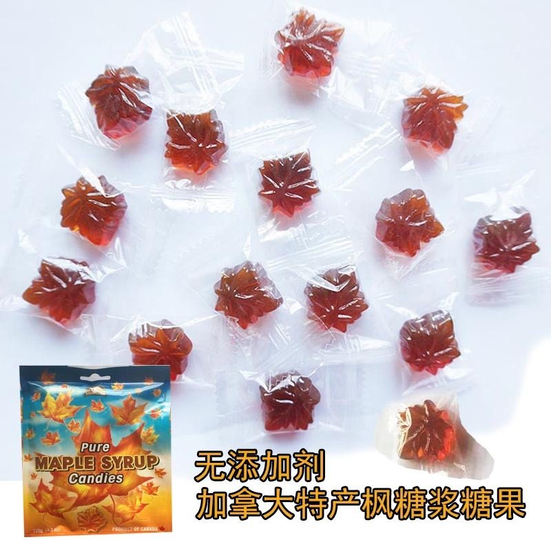加拿大特产枫叶糖canadatrue枫糖浆单粒宝宝跳跳糖舔不完的棒棒糖